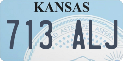 KS license plate 713ALJ