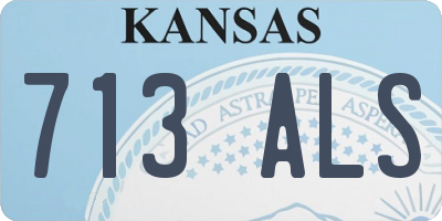 KS license plate 713ALS
