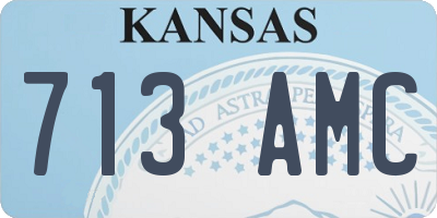 KS license plate 713AMC