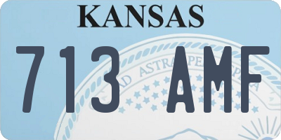 KS license plate 713AMF