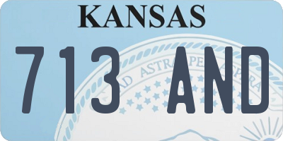 KS license plate 713AND