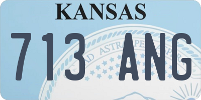 KS license plate 713ANG