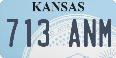 KS license plate 713ANM