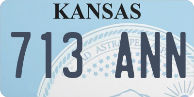 KS license plate 713ANN
