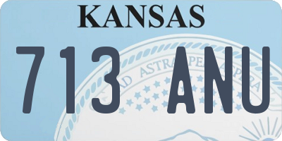 KS license plate 713ANU