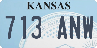 KS license plate 713ANW