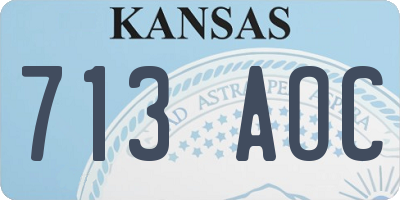 KS license plate 713AOC