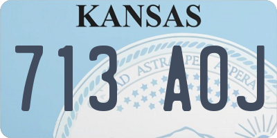 KS license plate 713AOJ