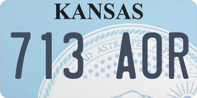KS license plate 713AOR
