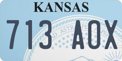 KS license plate 713AOX
