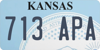 KS license plate 713APA