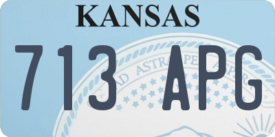 KS license plate 713APG