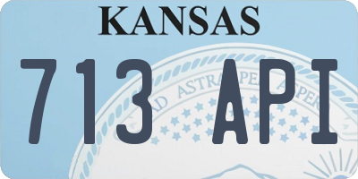 KS license plate 713API