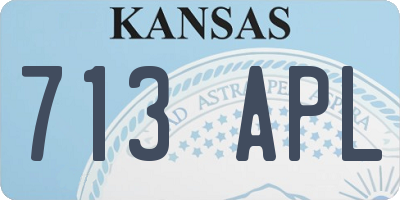 KS license plate 713APL
