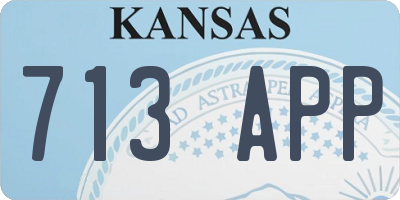 KS license plate 713APP