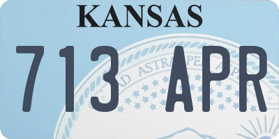 KS license plate 713APR