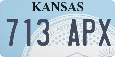 KS license plate 713APX