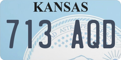 KS license plate 713AQD