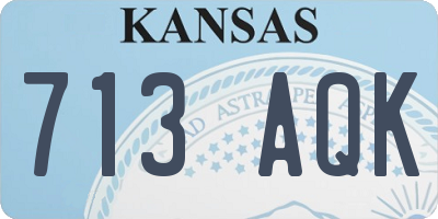 KS license plate 713AQK