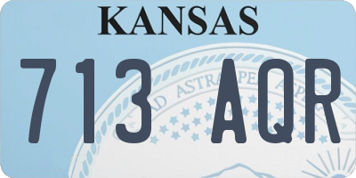 KS license plate 713AQR