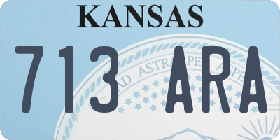KS license plate 713ARA