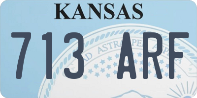 KS license plate 713ARF