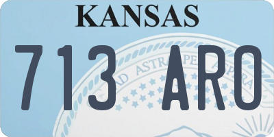 KS license plate 713ARO