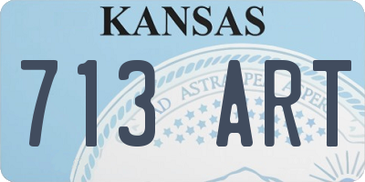 KS license plate 713ART