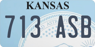 KS license plate 713ASB