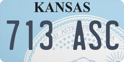 KS license plate 713ASC