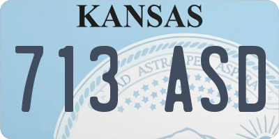 KS license plate 713ASD