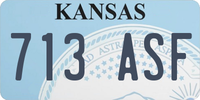 KS license plate 713ASF