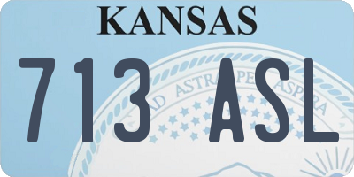 KS license plate 713ASL