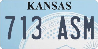 KS license plate 713ASM