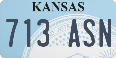 KS license plate 713ASN