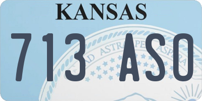 KS license plate 713ASO