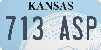 KS license plate 713ASP