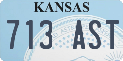 KS license plate 713AST