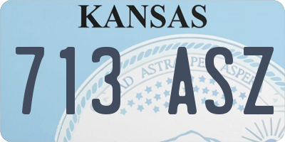 KS license plate 713ASZ