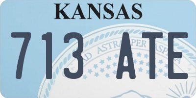 KS license plate 713ATE