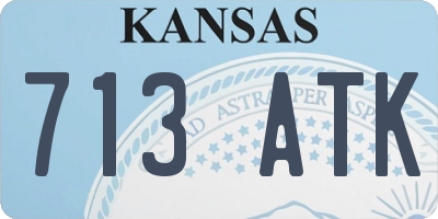 KS license plate 713ATK