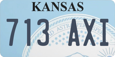 KS license plate 713AXI