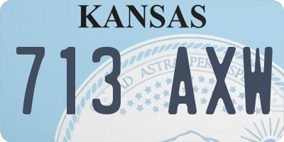 KS license plate 713AXW