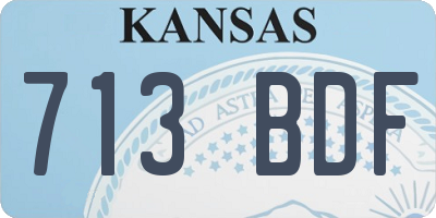 KS license plate 713BDF