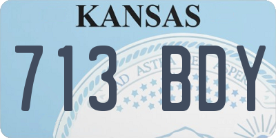 KS license plate 713BDY