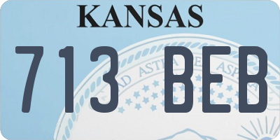 KS license plate 713BEB