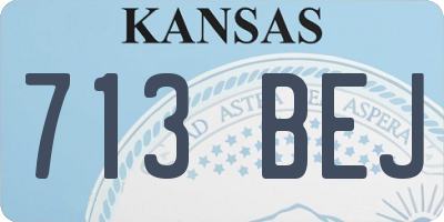 KS license plate 713BEJ