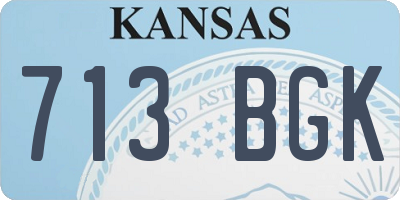 KS license plate 713BGK