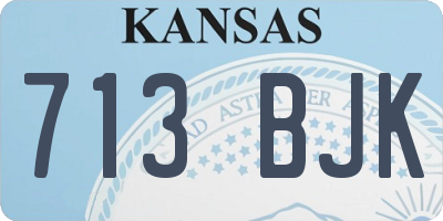 KS license plate 713BJK