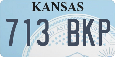 KS license plate 713BKP